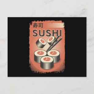 Carte Postale Perfect Japanese Sushi Food Vintage Style Design