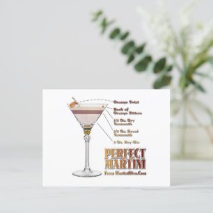 Carte Postale Perfect Martini Cocktail Recette Art