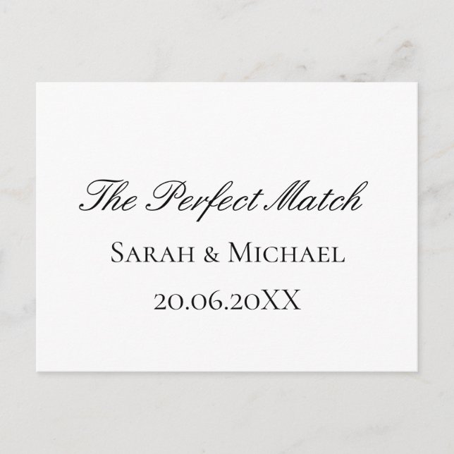 Carte Postale Perfect Match Wedding Matchbox–PersonalizedEdition (Devant)