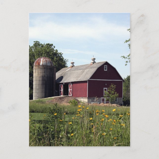 Carte Postale Perfect Red Barn et Silo (Devant)