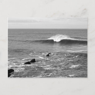 Carte Postale Perfect Wave California Coast Noir & Blanc