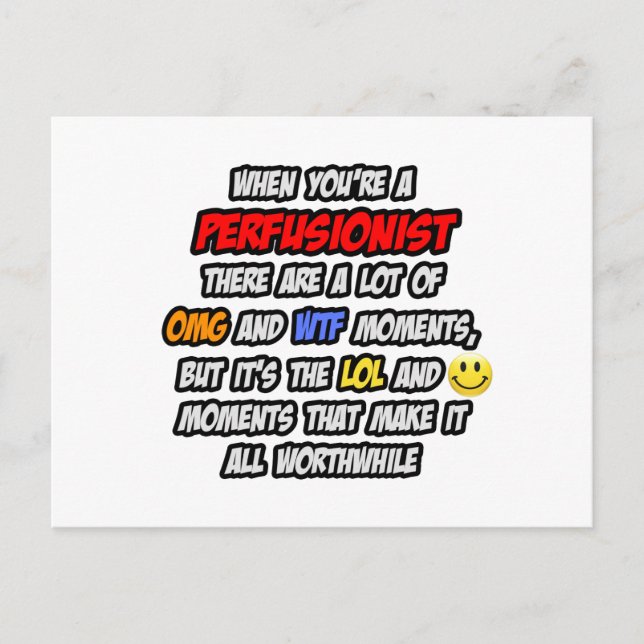 Carte Postale Perfusionniste .. OMG WTF LOL (Devant)