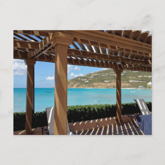 Carte Postale Pergola au bord de la piscine Divi Little Bay SXM