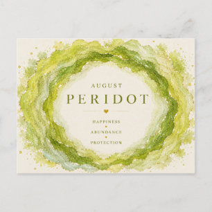Carte Postale Péridot Pierre de Naissance d'Août