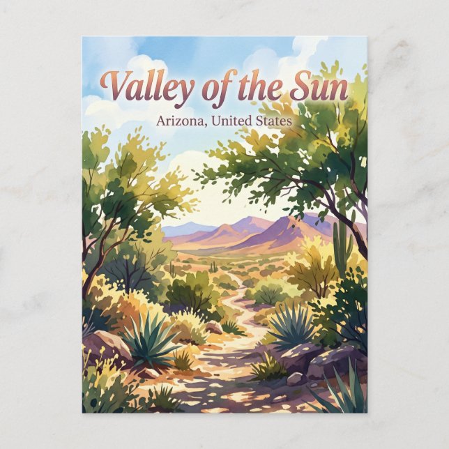 Carte Postale Périphérie de la Vallée du Soleil en Arizona (Devant)