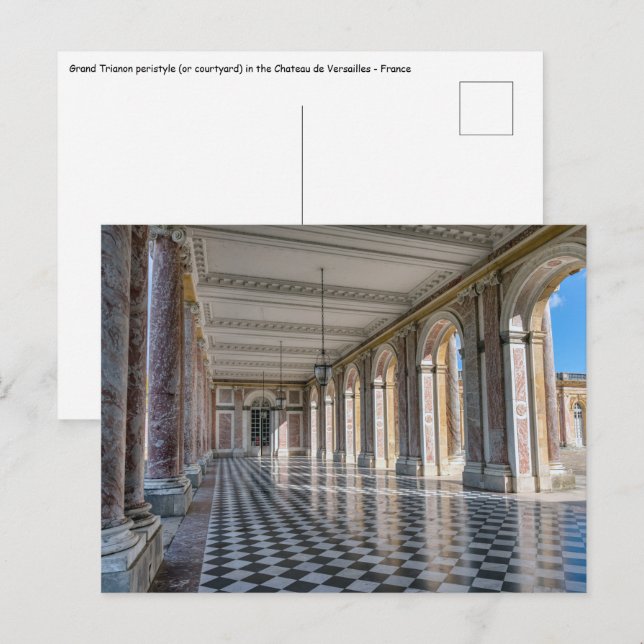 Carte Postale péristyle du Grand Trianon dans le palais de Versa (Devant / Derrière)