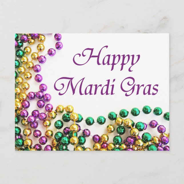 Carte Postale Perles de défilé Mardi Gras (Devant)