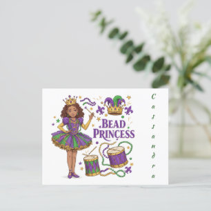 Carte Postale Perles de texte personnalisées Princesse - Mardi G