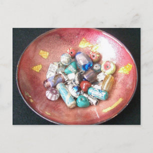 Carte Postale Perles en verre artisanales