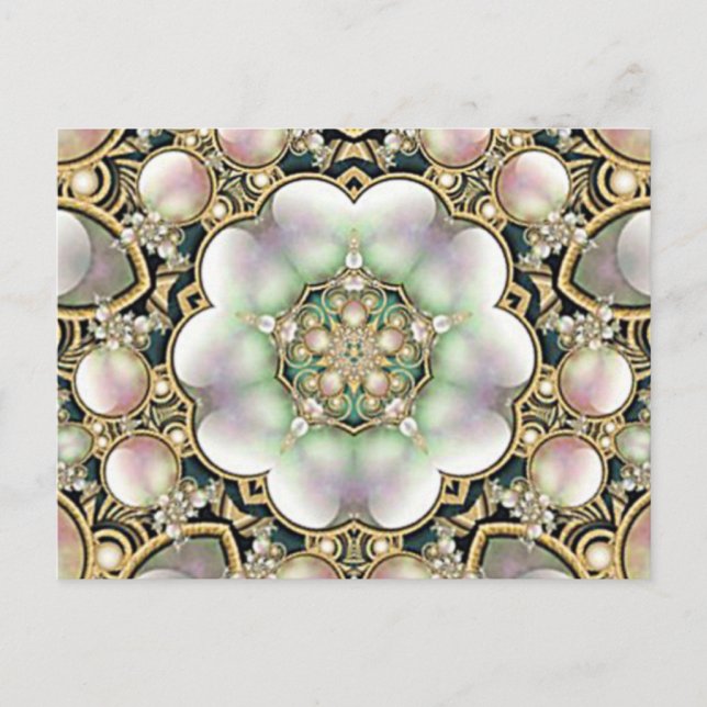 Carte Postale Perles et kaléidoscope d'or (Devant)
