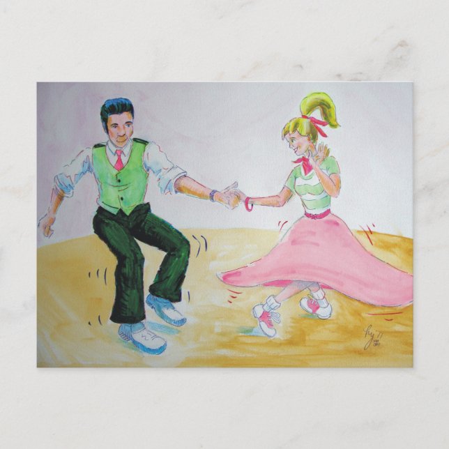 Carte Postale permet à tous de faire des danseuses de swing (Devant)