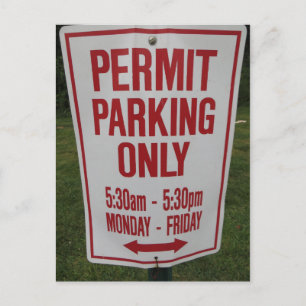 Carte Postale Permettre Parking Signale.