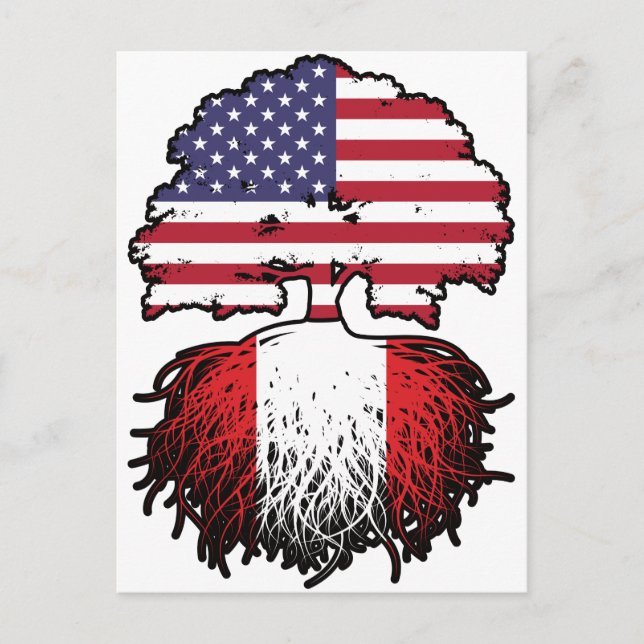 Carte Postale Pérou Amérique péruvienne Etats-Unis drapeau des r (Devant)