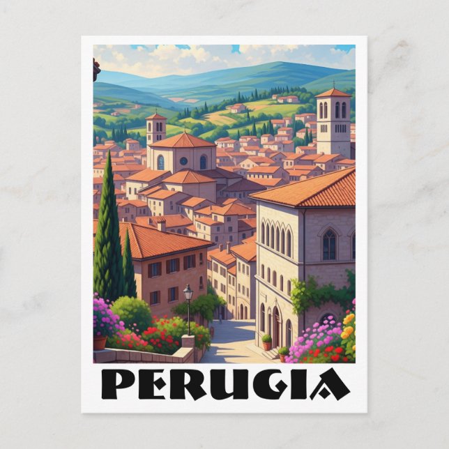 Carte Postale Pérouse Italie Voyage (Devant)