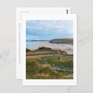 Carte Postale Perranporth Beach et Millennium Sundial