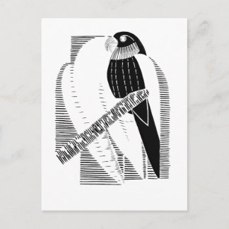 Carte Postale Perroquet Avant Minimaliste Animal Art Abstrait