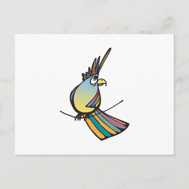 Carte Postale perroquet coloré idiot (Devant)
