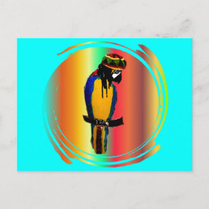 CARTE POSTALE PERROQUET JAMMIN