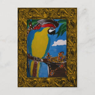 Carte Postale Perroquet Pirate
