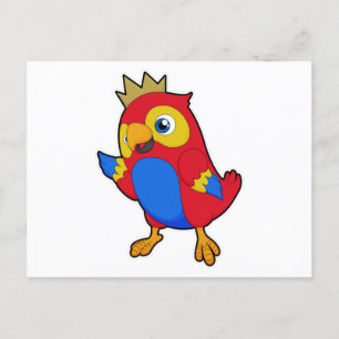 Carte Postale Perroquet roi avec couronne