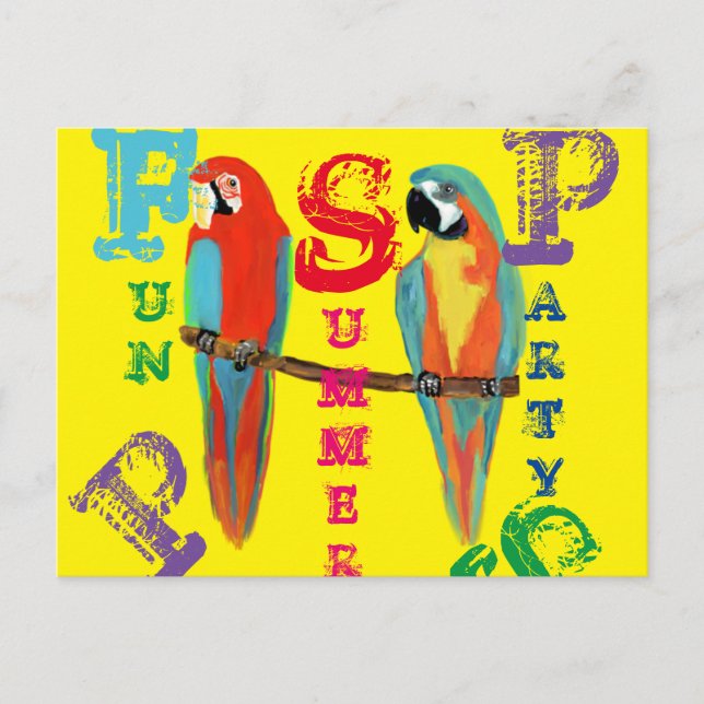 CARTE POSTALE PERROQUETS (Devant)
