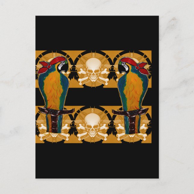Carte Postale Perroquets de pirates (Devant)