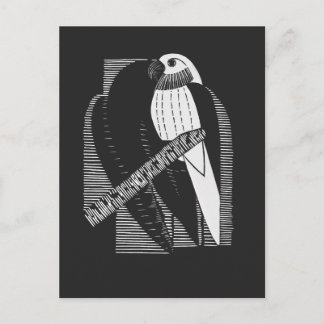 Carte Postale Perruche Dos Minimaliste Art Animalier Abstrait