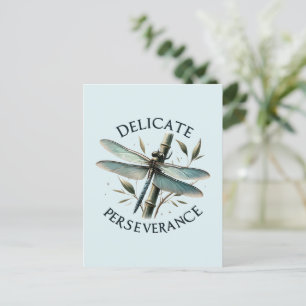 Carte Postale Persévérance délicate - Libellule artistique