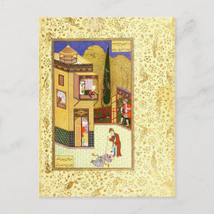 Carte Postale Persian Miniature: The Murid Kisses the Pir's Feet