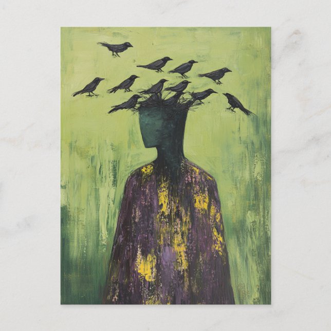 Carte Postale Person With Birds on Their Head  (Devant)
