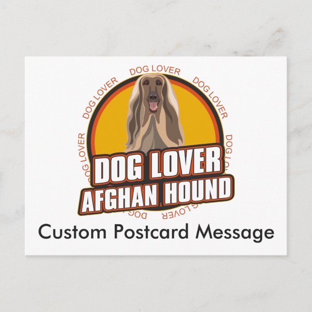 Carte Postale Personalisé Amoureux des chiens Afghan Hound Chig  (Devant)