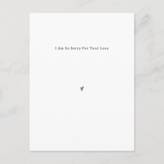 Carte Postale Personalised Grief Mourning Désolé For Your Loss. (Devant)