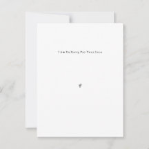 Personalised Grief Mourning Désolé For Your Loss.