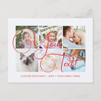 Carte Postale Personalized Elagant Script 6 photos Universal