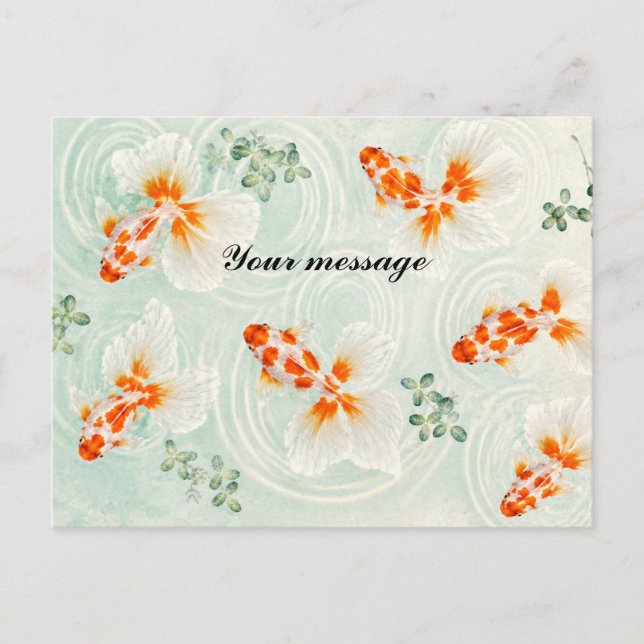 Carte Postale Personalized Japanese Goldfish Postcard | Custom M (Devant)