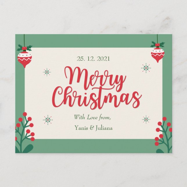 Carte Postale Personalized Merry Christmas Postcard (Devant)
