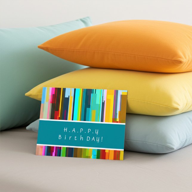 Carte Postale Personalized Modern Abstract Art Birthday Postcard (Créateur téléchargé)