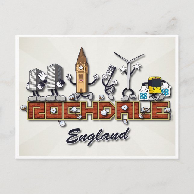Carte Postale Personnage de dessin animé de Rochdale (Devant)