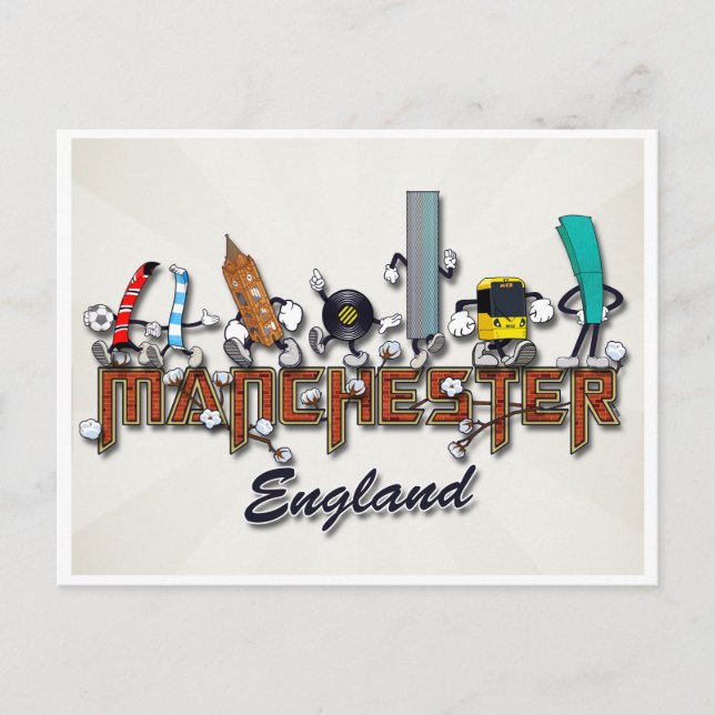 Carte Postale Personnage de Manchester (Devant)