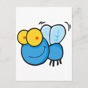 Carte Postale personnage de mouche stupide