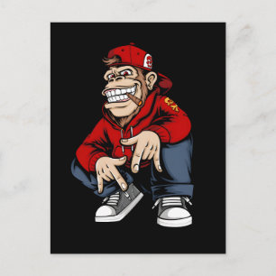 Carte Postale Personnage de style urbain cool de mascotte de sin