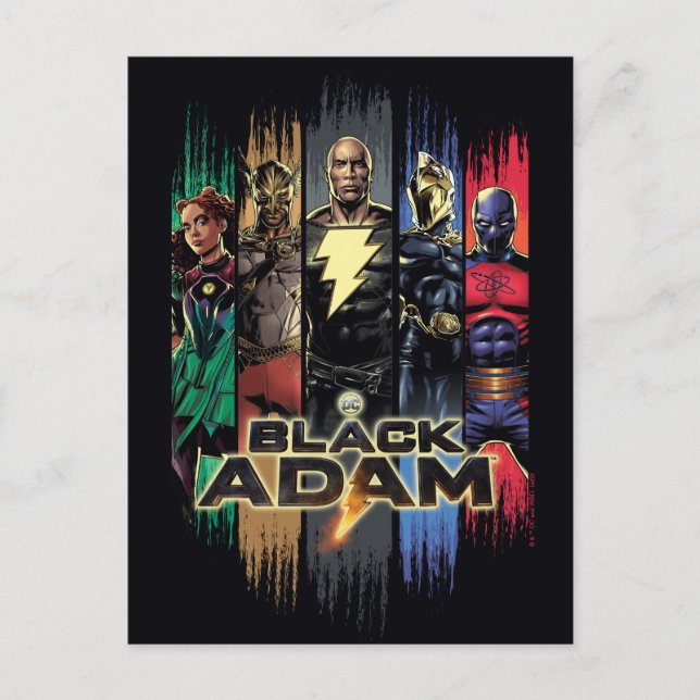 Carte Postale Personnages de Black Adam à rayures graphique (Devant)