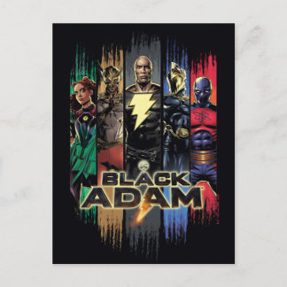 Carte Postale Personnages de Black Adam à rayures graphique