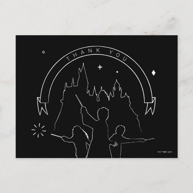 Carte Postale Personnages de HARRY POTTER™ et vue d'ensemble du  (Devant)