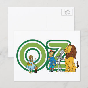 Carte Postale Personnages vintage du Magicien d'Oz et lettres de