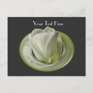 Carte postale personnalisable à florale noire blan