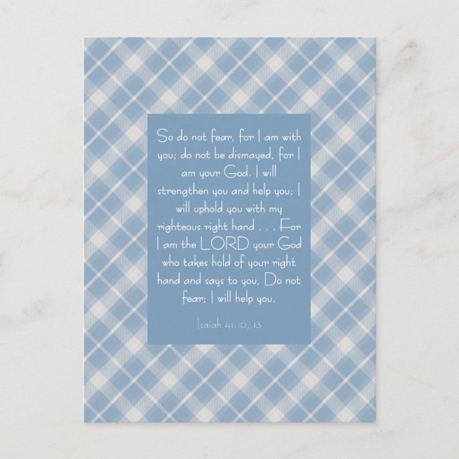 Carte Postale Personnalisable Bible Verse Ésaïe 41:10, 13 (Devant)