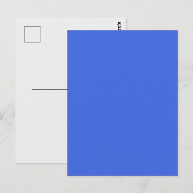 Carte postale personnalisable bleu royal (Devant / Derrière)