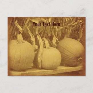 Carte postale personnalisable Citrouille vintage C