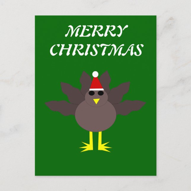 Carte postale personnalisable de dinde de Noël mig (Devant)